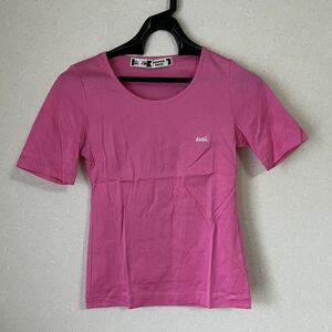 80s 90s KANSAI YAMAMOTO Tシャツ ピンク Vintage Tee 山本寛斎 ビンテージ 当時物 半袖 レディース トップス ロゴ 刺繍