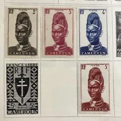 カメルーン　女性の切手4枚