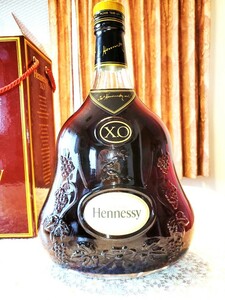 希少品！！未開栓♪♪　【古酒】Hennessy ヘネシー XOコニャック 金キャップ クリアボトル ブランデー 3000ml 40% 箱付♪♪