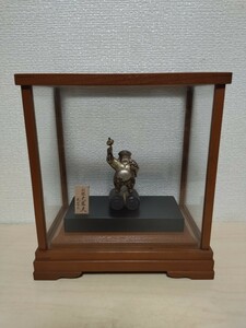 【希少品！！】 純銀製 武比古作 大黒天 縁起物 七福神 ガラスケース 置物 純銀 オブジェ シルバー コレクション 歴史