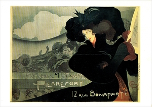 【POST CARD】ポスターと版画,ピエールフォール／Affiches rtEatampes Pierrefort 1897-98.多色刷り石版画, 64×83cm サイズ：105㎜×148㎜