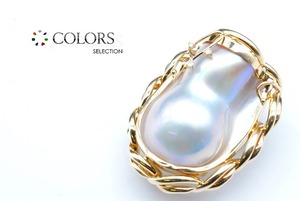 ◆新品仕上げ済◆ブリスターパール　ダイヤモンド　Ｋ18　2WAYペンダントトップ　ブローチ　宝石　ジュエリー　CP-049