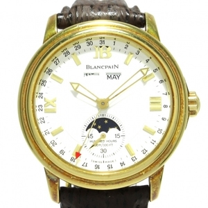 BLANCPAIN(ブランパン) 腕時計 レマン 2763 メンズ K18YG/トリプルカレンダー/ムーンフェイズ/社外ベルト/要OH 白