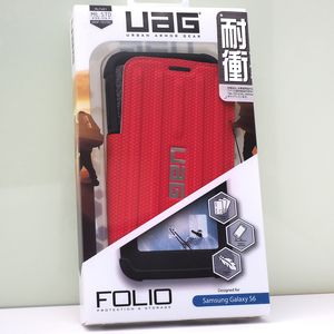 ギャラクシー Galaxy S6 (docomo SC-05G) 用 URBAN ARMOR GEAR (UAG) 耐衝撃ケース FOLIO フォリオケース 手帳型ケース レッド 未開封品