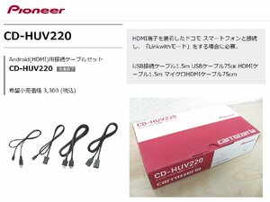 [105804-A]カロッツェリア CD-HUV220 アンドロイド用 HDMI 接続ケーブルセット サイバーナビ/アプリユニット 未使用