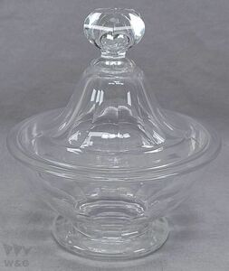 19世紀中頃 バカラ ペタルカット フリントガラス 蓋付き菓子皿 B