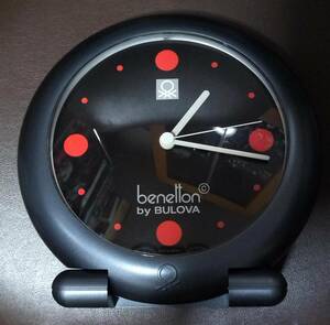 ベネトン ブローバ 置き時計 時計フランス プラスチック 製 20センチ ほど table clock benetton by BULOVA MADE IN FRANCE