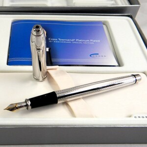 クロス タウンゼント スペシャルエディション プラチナ 万年筆 CROSS Townsend Special Edition Fountain Pen. Platinum Plate