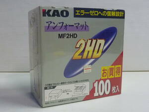 未開封 KAO 3.5インチFD フロッピーディスク アンフォーマット MF2HD 100枚入