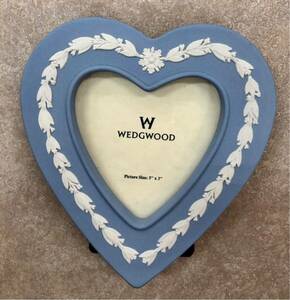 ウェッジウッド WEDGWOOD フォトフレーム ハート　ジャスパーペールブルー　ハート型