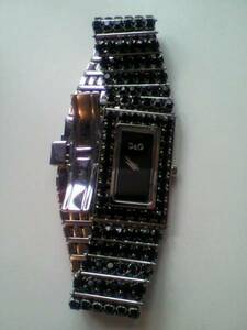 【希少】ドルチェ&ガッバーナ D&G 日本未発売 腕時計 総ラインストーン ウォッチ ブラック 未使用 新品 美品 箱 正規品 本物 ブレスレット