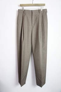 美品20AW AURALEEオーラリー BLUEFACED WOOL WIDE SLACKS A20AP03BH ウール タック スラックス パンツ サイズ3 茶420O▲