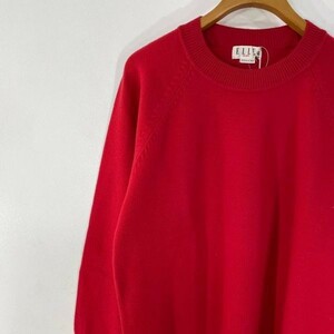 [KWT1592] ELLE SPORTS ラグラン袖セーター 新品タグ付き レディース レッド 9R 80