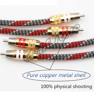 6N OCCケーブル使用　プラグも純銅に銀メッキのハイエンド仕様　RCAケーブル　１ｍペア