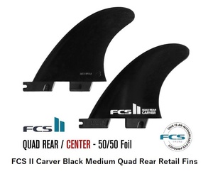 FCS II Carver Black Medium Quad Rearl Fins　SIZE M　新品