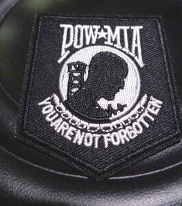 黒（HM ベース型）◆新品Pow Mia 　 YOU ARE　NOT FORGOTTEN戦争捕虜　戦時行方不明者ワッペン■アメリカ　オートバイ　バイク　ハーレー