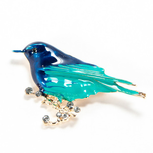 青い鳥のブローチ　リトルバード　シンプル　襟元・コサージュ等　新品