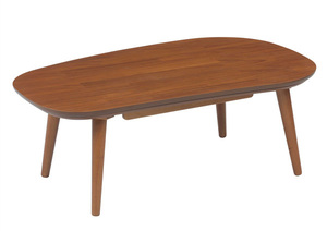 こたつテーブル 105幅ソラマメ形 BI-NZU105 天然木アカシア コタツMBR色