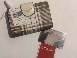 ［1円スタート］COACH コーチ　折財布　カーキ　チャークマルチ　新品未使用　c6011