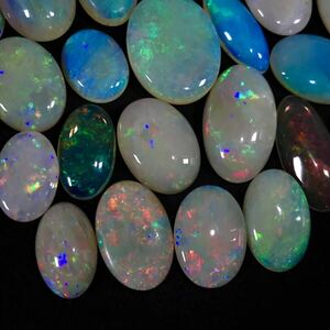 遊色効果!!(天然オパール24点おまとめ)a 100ct ルース 裸石 宝石 ジュエリー jewelry opal 遊色 water fire white i