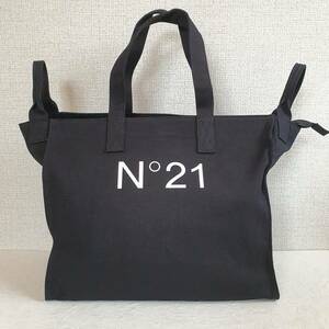【新品・未使用】N°21 KIDS ロゴ コットントートバッグ 　ブラック　N21926N0352　