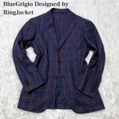 BlueGrigio テーラードジャケット リングジャケット ウインドウペン