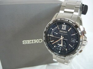 1000円スタート 腕時計 SEIKO セイコー BRIGHTZ ブライツ 8B54-0AW0 電波ソーラー デイデイト ワールドタイム 付属品有 メンズ 4 F10011