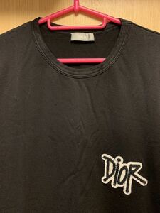 正規 20SS DIOR × SHAWN STUSSY ディオール ショーン ステューシー KIM JONES キムジョーンズ ロゴ ワッペン パッチ Tシャツ 黒 L