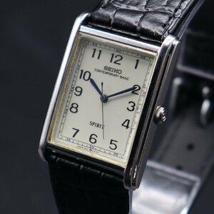 SEIKO セイコー SPIRIT スピリット 5S21-5A00 クオーツ CONTEMPORARY BASIC コンテンポラリー ベーシック 青針 全数字 新品革ベルト メンズ