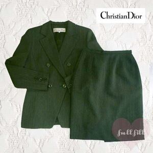 クリスチャンディオール スーツ Christian Dior セットアップ グレー ビジネス 古着 ビンテージ ヴィンテージ vintage 70s サイズ11 