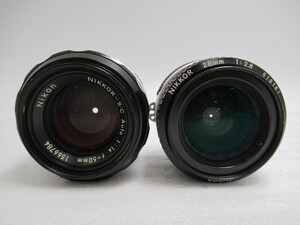 Nikon ニコン レンズ2本セット NIKKOR-S・C Auto 1：1.4 f=50mm / NIKKOR 28mm 1:2.8 マニュアルフォーカスレンズ