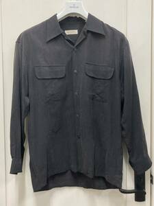 長G「19461-⑨」EQUIPMENT エキプモン　シルクシャツ　ブラック　黒　ヴィンテージ　古着　Mサイズ　オーバーサイズ　絹100％
