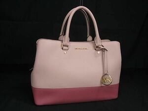 1円 ■美品■ MICHAEL KORS マイケルコース レザー ハンドバッグ トート レディース ピンク系 BJ2923