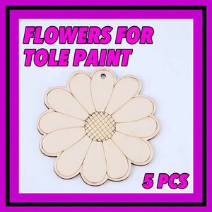 トールペイント　花　フラワー　ハンドメイド　手作り　白木　材料　素材　趣味　壁飾り　インテリア　置物　オーナメント　未使用品　お花