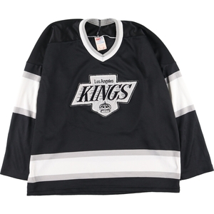 古着 90年代 CCM NHL ロサンゼルスキングス Vネック メッシュ ゲームシャツ ホッケーシャツ カナダ製 メンズL ヴィンテージ /eaa413984
