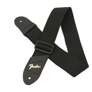 フェンダー Fender Economy Strap GOLD 2 Black Polyester Logo Straps ギターストラップ