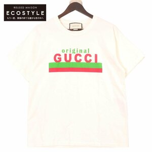 GUCCI グッチ 616036 ORIGINAL GUCCI ロゴTシャツ ホワイト XS トップス コットン メンズ 中古