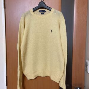 希少 90s『POLO by RALPH LAUREN』香港製ウールクルーネックニット ラルフローレン L VINTAGE 古着 ヴィンテージ ウールセーター