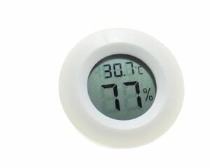 送料無料　デジタル　温湿度計 ホワイト 円型 温度計 湿度計 屋内用 ディスプレイ