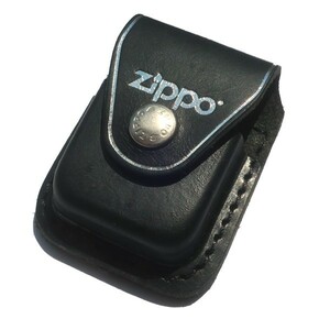 グッドアイテム! 90s USA製 ZIPPO ヴィンテージ ロゴ刻印 ベルトループ 本革 レザー ジッポー ライター ケース ブラック 黒 メンズ