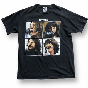 送料370円　00’s 2004年　Beatles LET IT BE ビートルズ　ビンテージ　フェード　Tシャツ バンドTシャツ オフィシャル　コピーライト　M