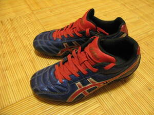 【Used】asics（アシックス）DS-LIGHT（メタ紺×赤）：スパイクシューズ：22.0cm