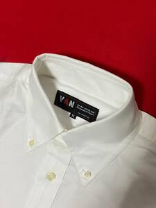 1円★VAN JAC ヴァンジャケット ボタンダウン 半袖シャツ　カッターシャツ　白　ホワイト　ドレスシャツ　未使用品★