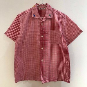 ◆お洒落な逸品◆MIKI HOUSE/ミキハウス 半袖 ギンガムチェック vintage シャツ レッド 赤 キッズ 120 ON3060