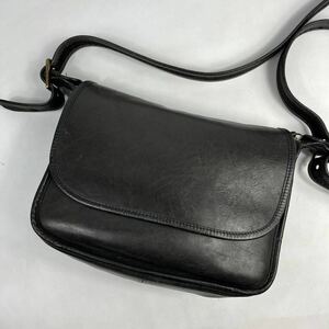 1円〜【入手困難品】 OLD COACH オールドコーチ ショルダーバッグ 斜め掛け ブラック 黒 レザー メッセンジャーバッグ メンズ レディース