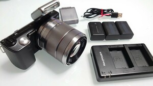 SONY レンズキット NEX-5 ミラーレス デジカメ レンズ交換式 18-55mmレンズ フラッシュセット ソニーα 