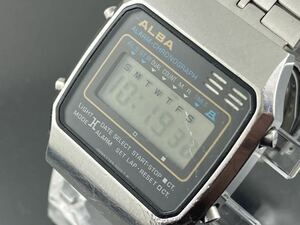 :[M002]1円～☆メンズ腕時計 セイコーSEIKO ALBA アラームクロノグラフ Y749-5000動作品