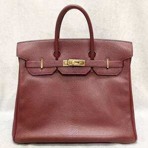 1円〜美品 HERMES エルメス　バーキン30　フィヨルド　ルージュアッシュ　ゴールド金具　□E刻印　トートバック