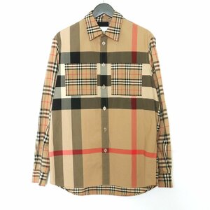 BURBERRY 20AW Tisford Shirts XSサイズ ベージュ 8032268 バーバリー 長袖シャツ パッチワーク タータンチェック