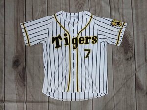 3．阪神タイガース ITOI 糸井嘉男 背番号7 ミズノ MIZUNO 半袖 ベースボール ユニフォーム ゲーム シャツ 野球 NPB メンズS　白黄色黒x401